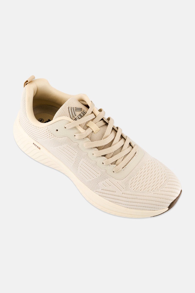 RBX Men Brand Logo Lace Up Outdoor Shoes, Beige - Image 1