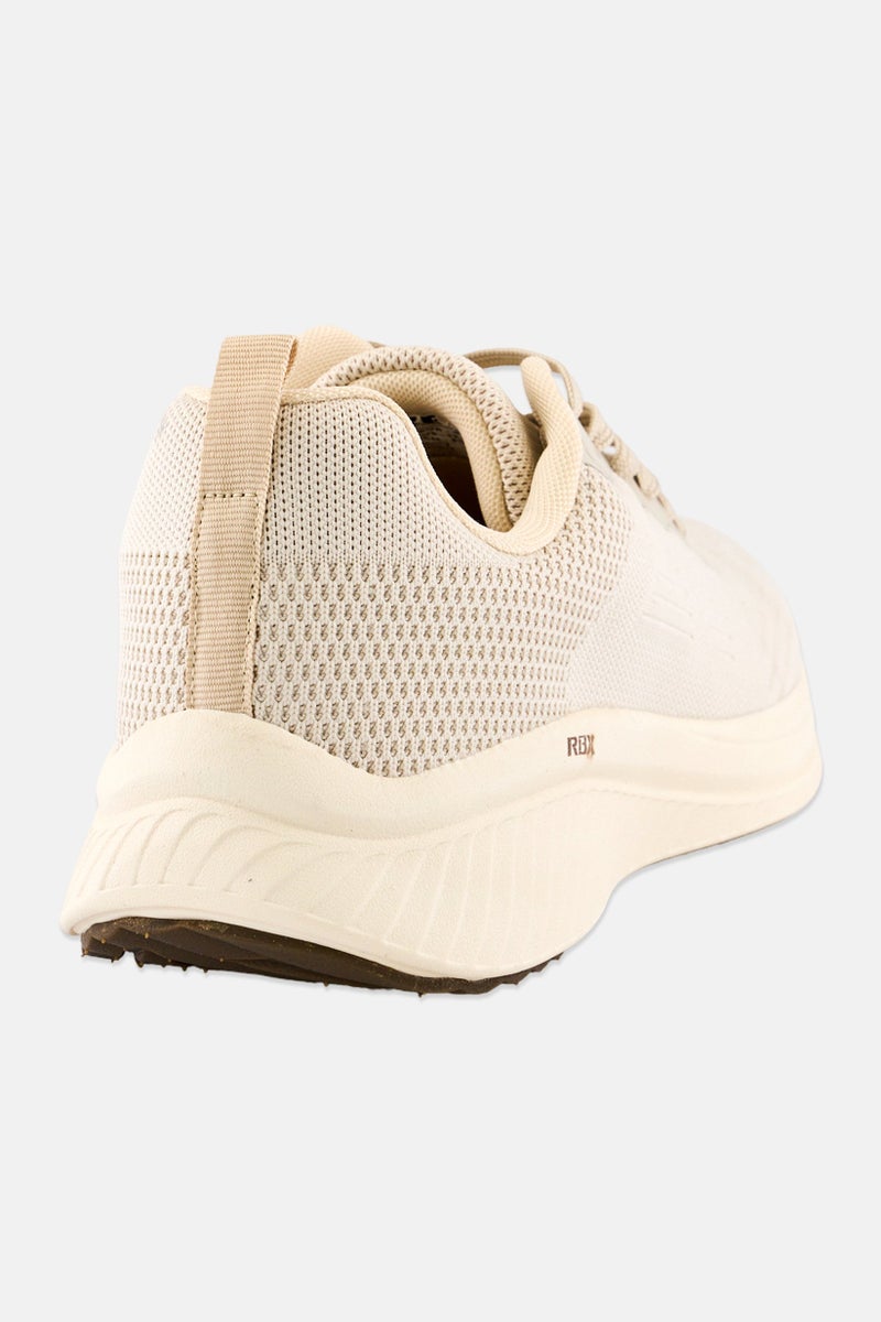 RBX Men Brand Logo Lace Up Outdoor Shoes, Beige - Image 4