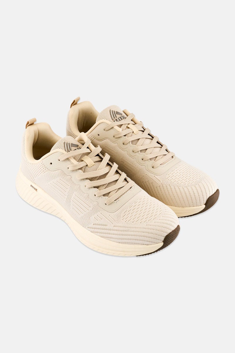RBX Men Brand Logo Lace Up Outdoor Shoes, Beige - Image 3