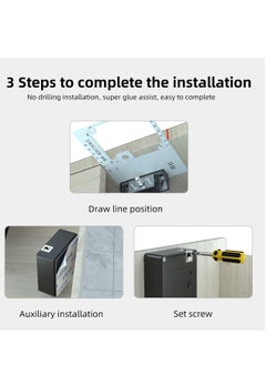 Y&D Electronic Cabinet Lock Kid Hidden Drawer Locks for Children DIY with Slide Latch Double Door Wooden Cupboard  - Image 2