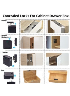 Y&D Electronic Cabinet Lock Kid Hidden Drawer Locks for Children DIY with Slide Latch Double Door Wooden Cupboard  - Image 5