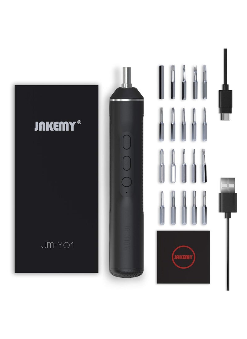 JAKEMY - Cordless Electric Screwdriver, JAKEMY USB Rechargeable Multi-Function Magnetic Precision Power Screwdriver Repair Tool Kit with LED Light for PC, Phone, Android Phone, Watch, Laptop - Image 1