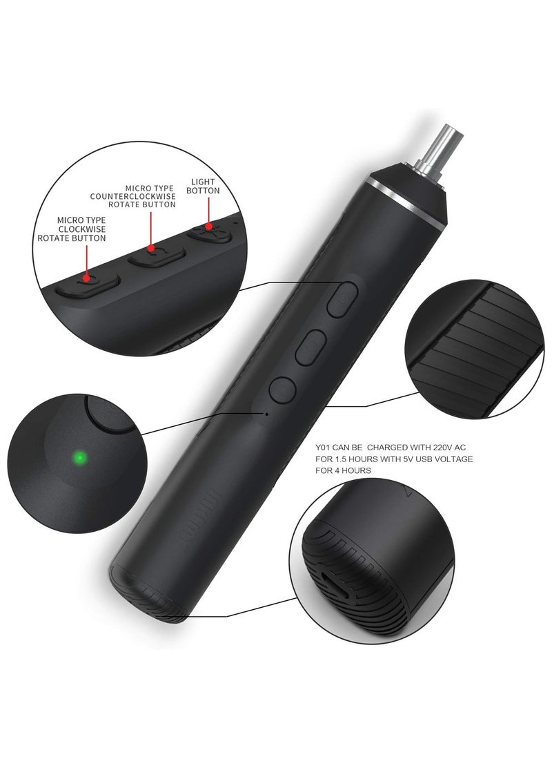 JAKEMY - Cordless Electric Screwdriver, JAKEMY USB Rechargeable Multi-Function Magnetic Precision Power Screwdriver Repair Tool Kit with LED Light for PC, Phone, Android Phone, Watch, Laptop - Image 1