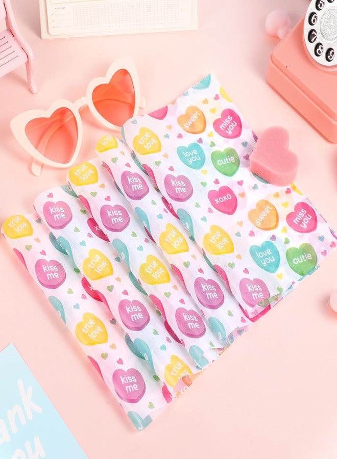 Fabllewavi 150 Sheets Valentine’s Day Conversation Heart Wax Paper Sheets for Food Deli, 9.8 x 8.3 inch Pastel Heart Greaseproof Deli Paper for Sandwich Picnic Basket Liner Valentines Anniversary Party Supplies - Image 4