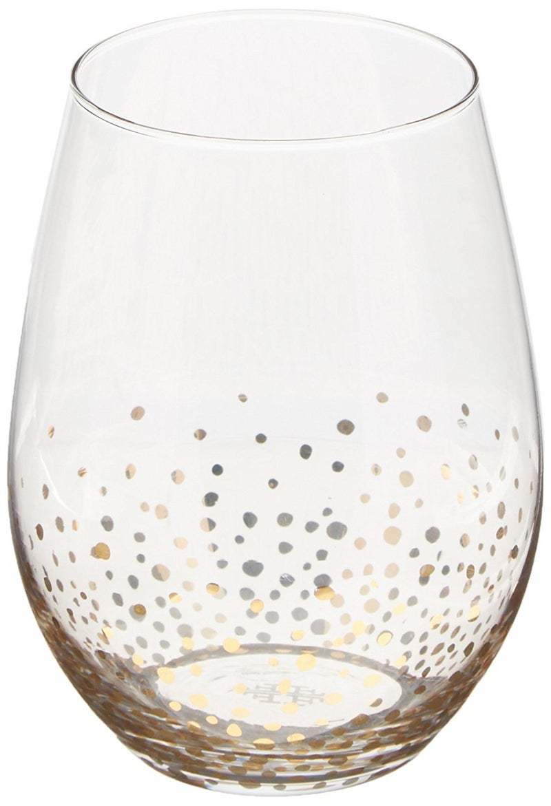 Fitz and Floyd Luster Stemless Glasses Set of 4 Gold