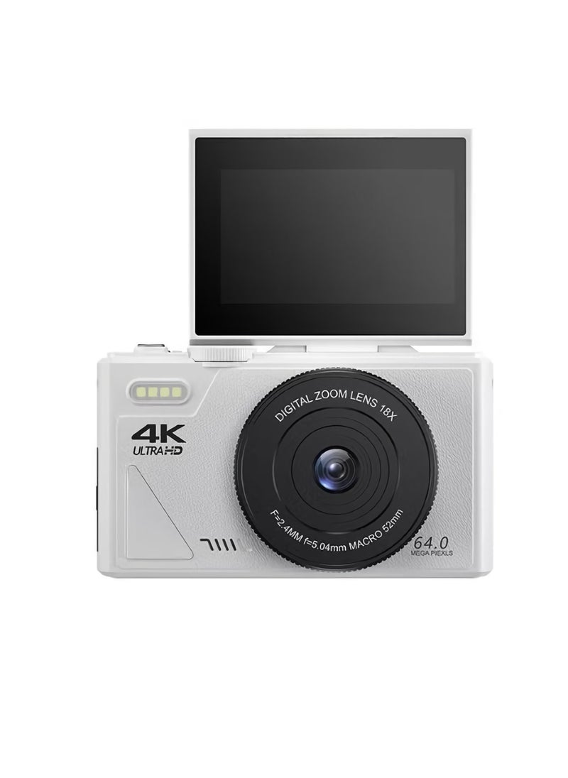 Generic 64MP Digital Camera, 4K Multifunctional Vlogging Camera, Lightweight And Portable Sports Camera, Durable Video Camera For Vlogging Content Creation, (1pc, White)  - Image 1