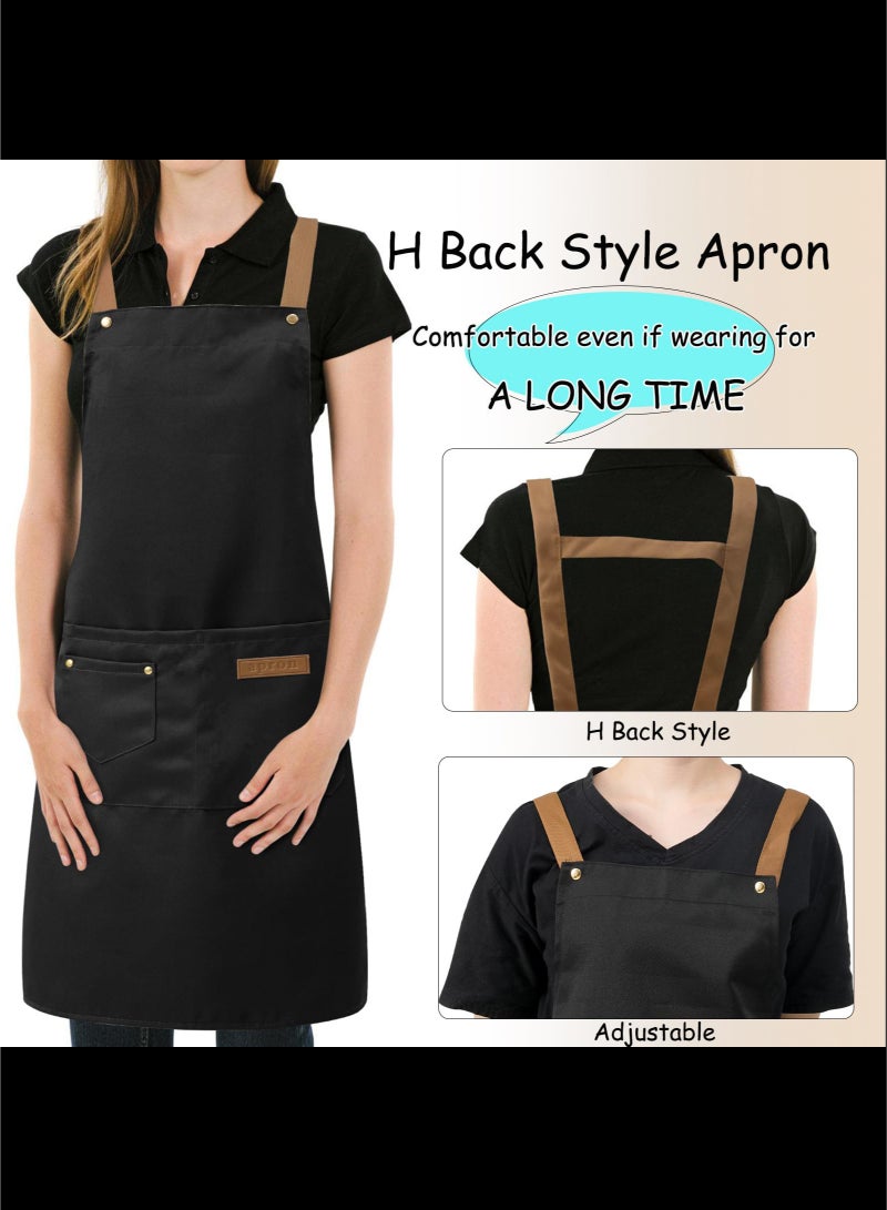 أفاكرافت مآزر طهاة للرجال والنساء للرسم على الفخار والخبز، مآزر طهاة مطبخ H Back Straps Waterdrop مع جيوب - Image 4