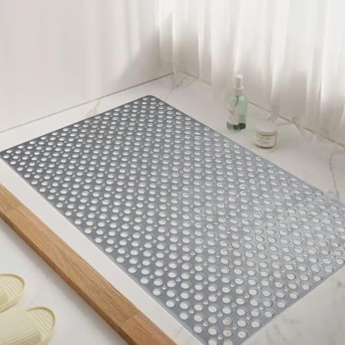 Tiamo Non Slip Large Shower Mat 354236 TPE Bath Mats for Inside Outside ShowerExtra Large Bathtub Mat with Suction Cups and Big Drain Holes - Image 1