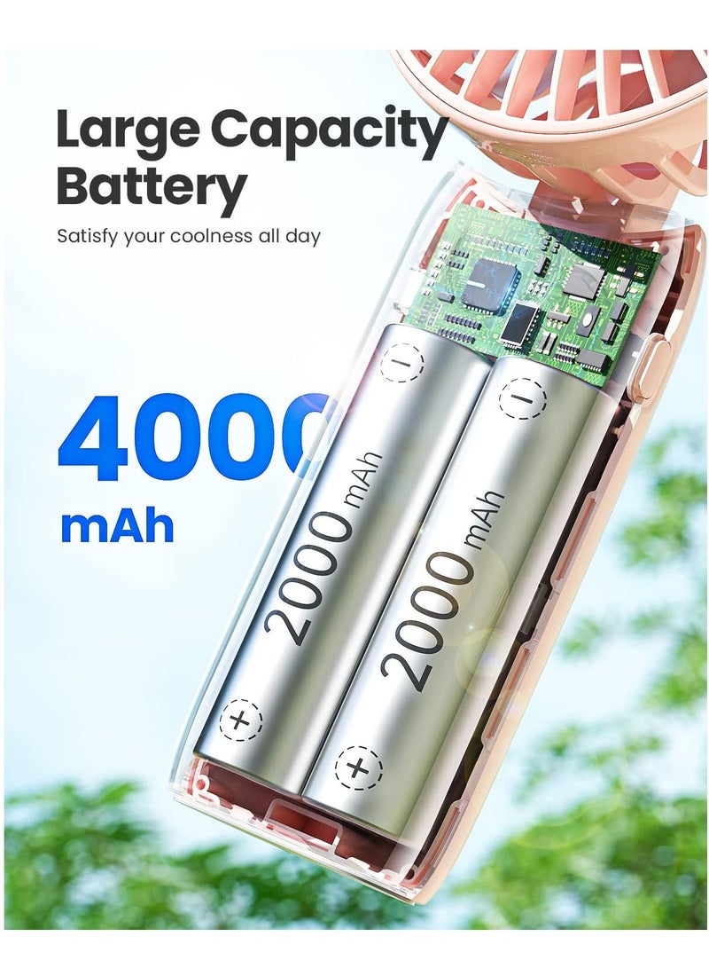 Excefore Handheld Mini Portable Fan, 4000mAh Digital display handheld USB fan mini rechargeable small electric fan for Stylish Girl Women Men Indoor Outdoor - Image 5