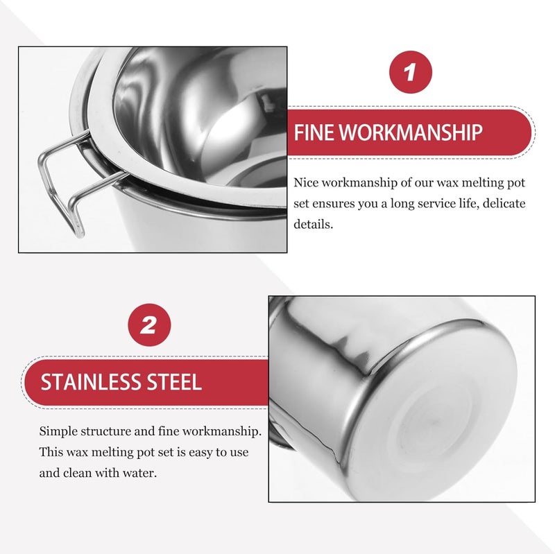 ULDIGI 6pcs Stainless Steel Wax Melting Pot Set Candle Making Double Boiler for DIY Candles Kitchen Gadget for Melting Butter Cheese and Wax - Image 2