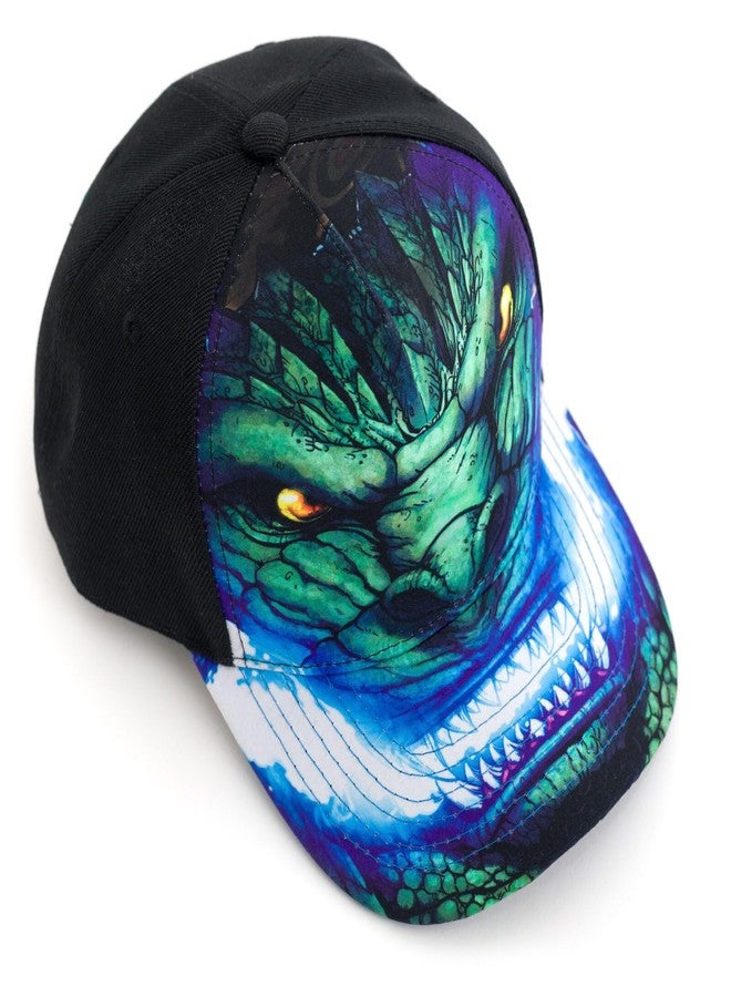 جودزيلا قبعة بيسبول رجالية قابلة للتعديل من غودزيلا، لون أسود/أخضر، مقاس واحد للبالغين - Image 2