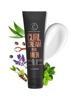 Controlled Chaos Curl Cream for Men - Hair Styling Cream For Wavy and Curly Hair With Shea Butter, Jojoba Oil, Coconut Oil, Add Smoothness, Anti-frizz, Sulfate-Free Curl Cream (3.4oz)