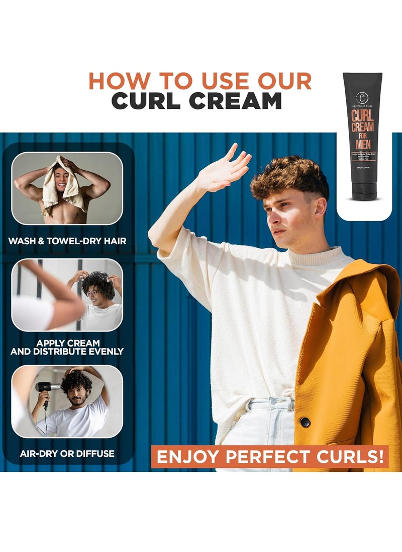 Controlled Chaos - Controlled Chaos Curl Cream for Men - Hair Styling Cream For Wavy and Curly Hair With Shea Butter, Jojoba Oil, Coconut Oil, Add Smoothness, Anti-frizz, Sulfate-Free Curl Cream (3.4oz) - Image 1
