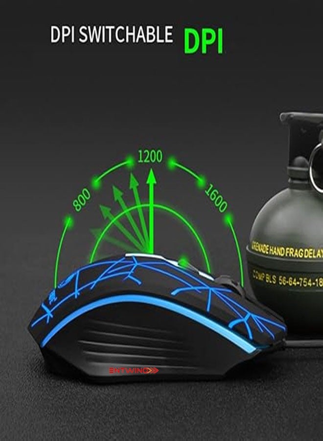 ENTWINO Dragon Gaming Mouse, DPI Button, 7 Colours Light, Metal Bottom Wired Optical Gaming Mouse - Image 3