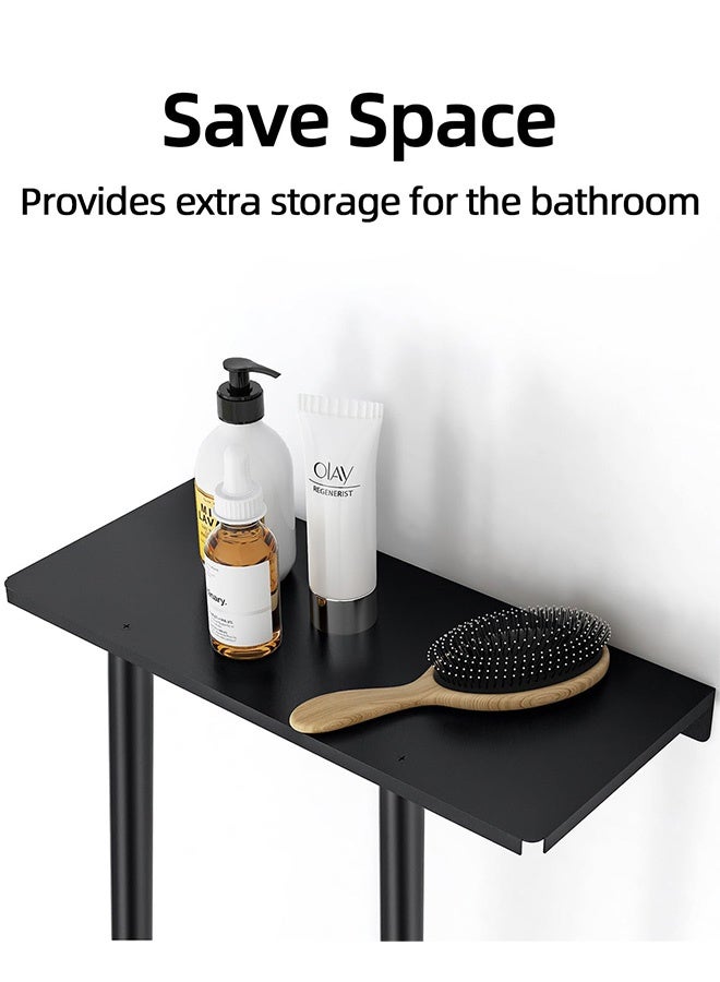 Peachjoy Bathroom Towel Storage Rack, Towel Racks for Bathroom Wall Mounted 30 inch with Shelf Can Holds 6 Large Towels, Wall Towel Rack for Rolled Towels, Black - Image 5