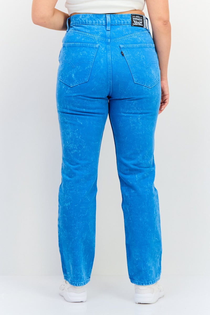Levi's Deepika x Padukone Women Slim Fit Washed Non Stretchable Jeans, Blue - Image 3