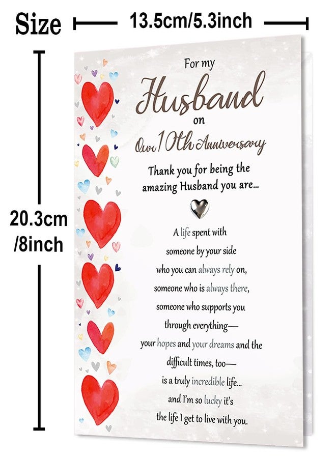 Beixian Romantic 10th Anniversary Card for Husband, Funny 10 Year Anniversary Card Gifts from Wife, Sweet 10th Wedding Day Gifts for Husband - Image 3