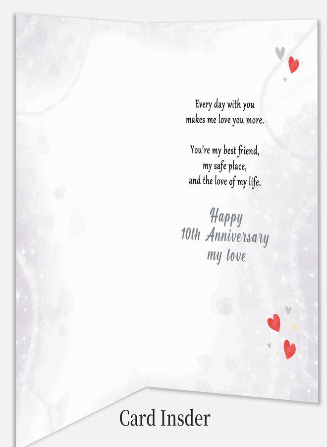 Beixian Romantic 10th Anniversary Card for Husband, Funny 10 Year Anniversary Card Gifts from Wife, Sweet 10th Wedding Day Gifts for Husband - Image 2
