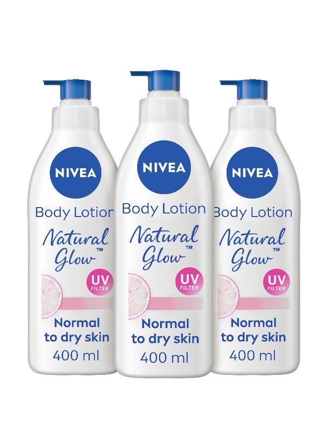 Nivea Body Lotion for Normal to Dry Skin, Natural Glow, with 95% Pure Vitamin C and UV Filter, Moisturizes and Evens Skin Tone - Image 1