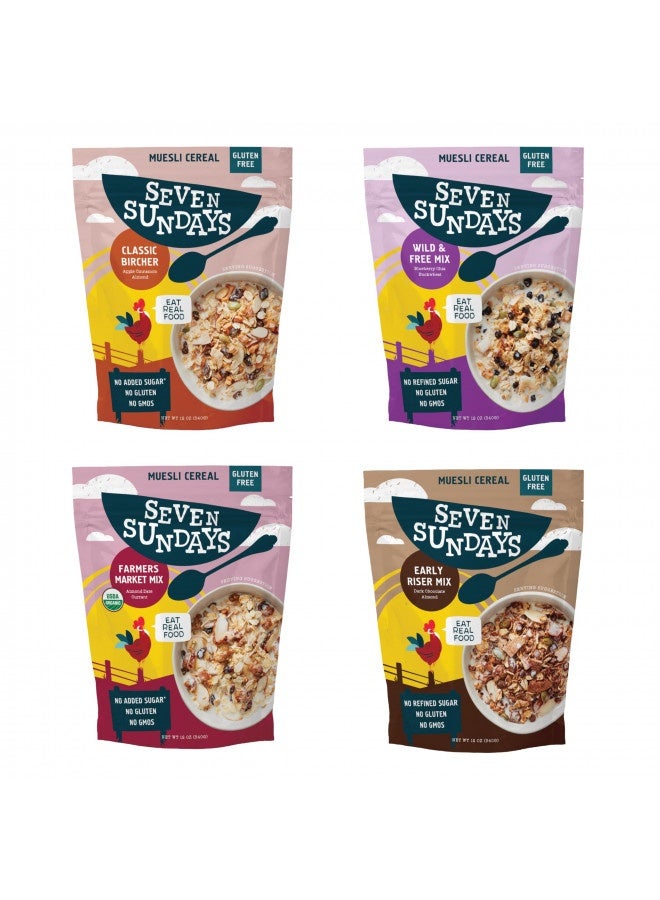Seven Sundays Seven Sundays Muesli Cereal Variety Pack - 4 Count, 12 Oz Bag - Certified Gluten Free Muesli - Non Gmo, No Refined Sugar And Kosher  - Image 2
