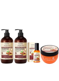 SADOER Argan Hair Care Set Consisting of Shampoo and Conditioner 500 ml Mask 250 ml and Serum 80 ml Sulfate Free.  - Image 1