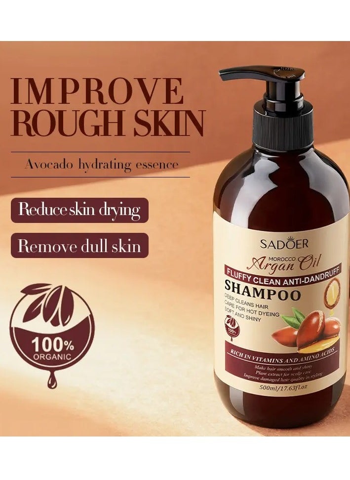SADOER - Argan Hair Care Set Consisting of Shampoo and Conditioner 500 ml Mask 250 ml and Serum 80 ml Sulfate Free. - Image 1