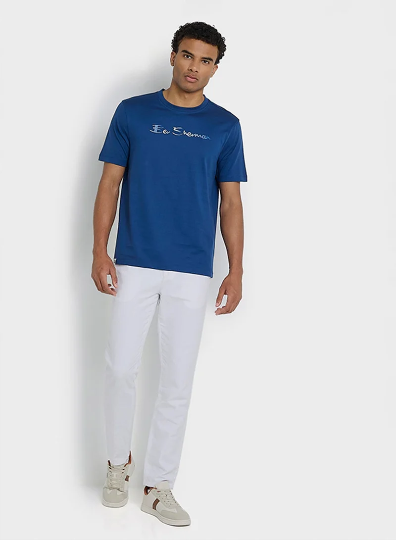 Ben Sherman  Mercerised Cotton Chest Print T-Shirt for Men | Best Price UAE