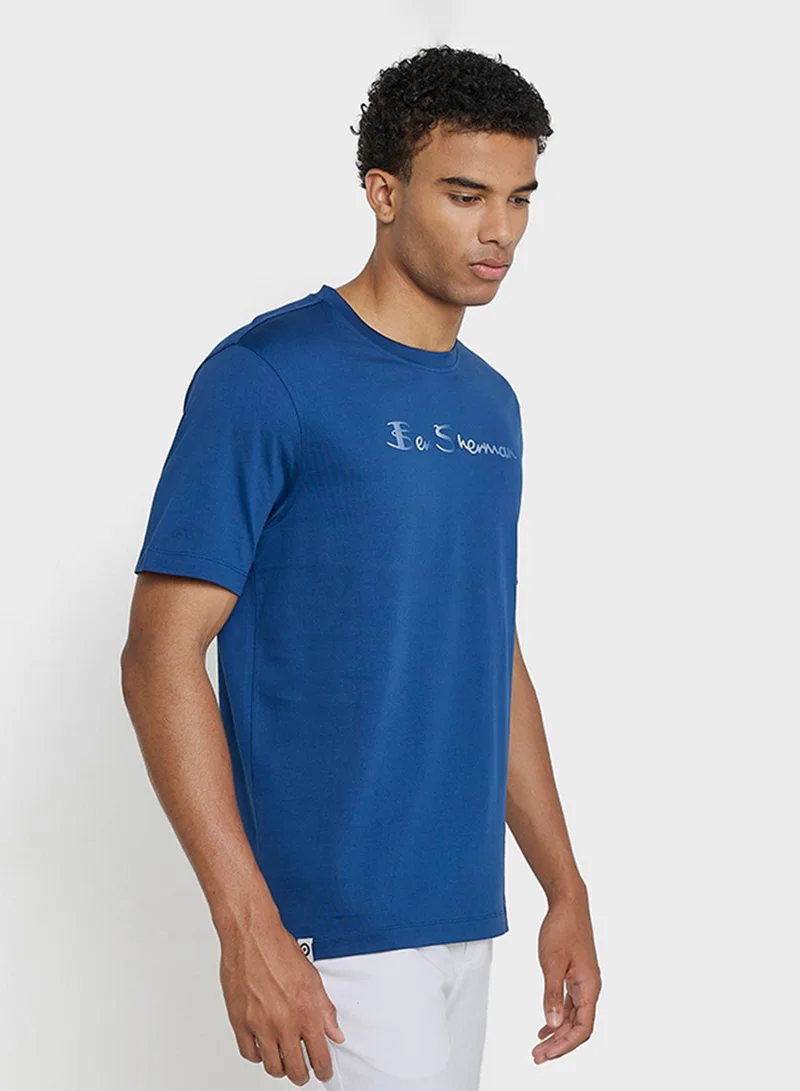Ben Sherman  Mercerised Cotton Chest Print T-Shirt for Men | Best Price UAE
