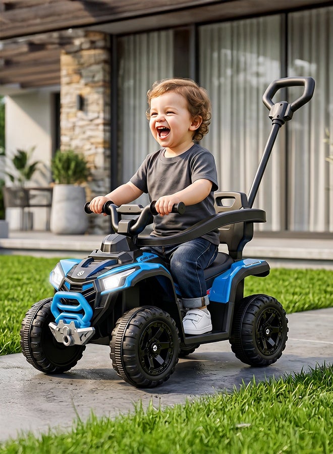 BAYBEE Monstro Childrens Ride on Car for Kids, Baby Push Ride on Car With Parent Push Handle, Safty Bar, Led Light & Music | Childrens Car Ride on Toy | Kids Ride on Car for Childrens 1 to 3 Years Boys Girls Blue - Image 1