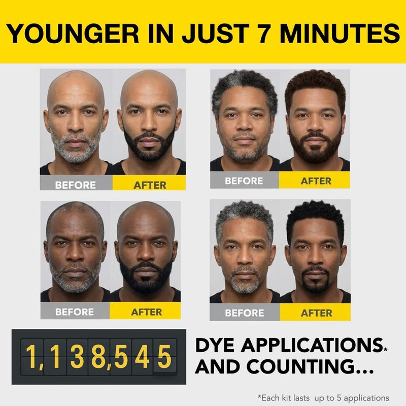 CLEVERMAN Reusable Hair & Beard Dye for Black Men â€“ Black | Up to 5 Uses, 7 Minutes | Natural Gray Coverage, No-Drip Cream with SkinArmourÂ® â€“ Cleverman - Image 4