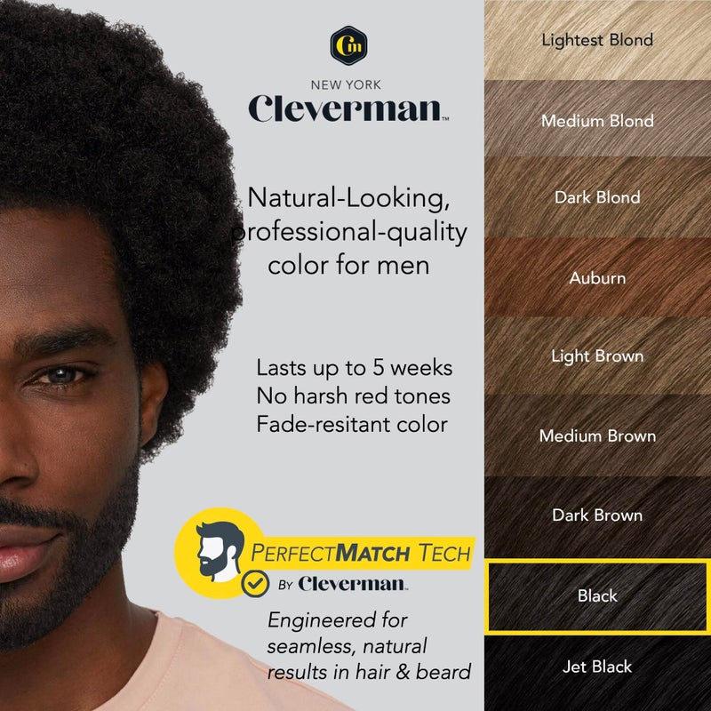 CLEVERMAN Reusable Hair & Beard Dye for Black Men â€“ Black | Up to 5 Uses, 7 Minutes | Natural Gray Coverage, No-Drip Cream with SkinArmourÂ® â€“ Cleverman - Image 5