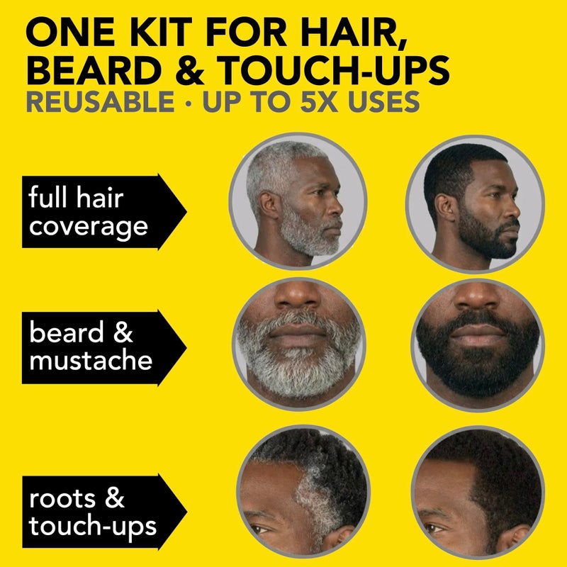 CLEVERMAN Reusable Hair & Beard Dye for Black Men â€“ Black | Up to 5 Uses, 7 Minutes | Natural Gray Coverage, No-Drip Cream with SkinArmourÂ® â€“ Cleverman - Image 2