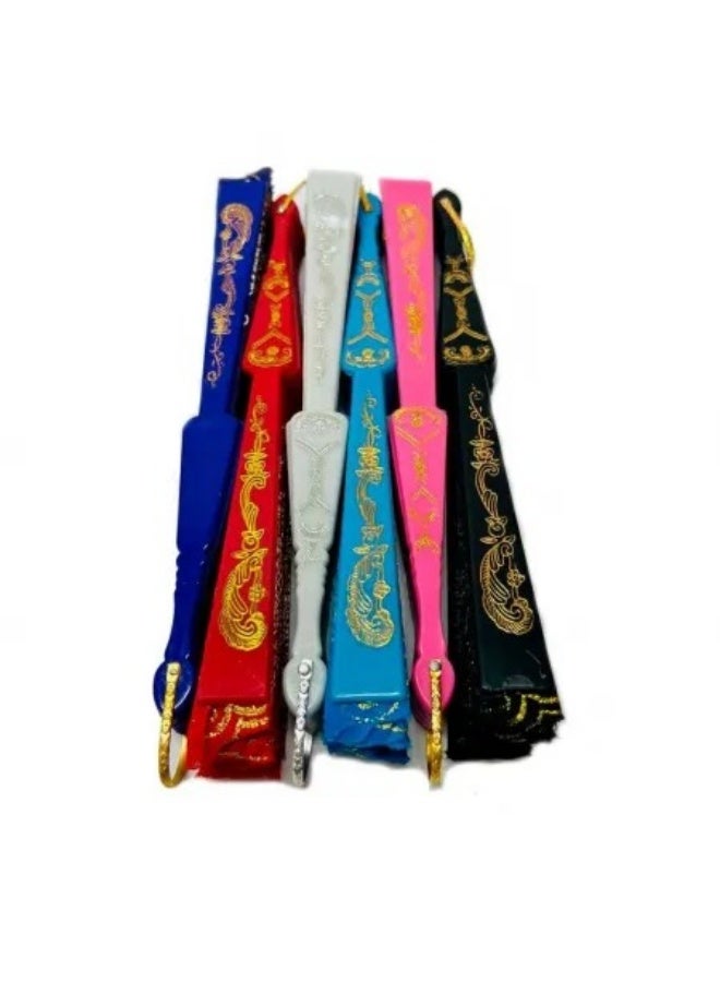 Women's foldable hand fans featuring colorful peacock-tail-inspired designs – classic Spanish-style fans suitable for weddings, décor, and gifts (assorted colors, set of 12). - Image 5