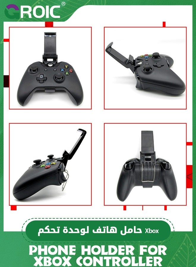 GROIC 2 Pcs Foldable Phone Holder for Xbox Controller, Cellphone Clamps Compatible with Microsoft Xbox One S, Xbox One X, SteelSeries Nimbus & XL Bluetooth Wireless Controllers  - Image 4