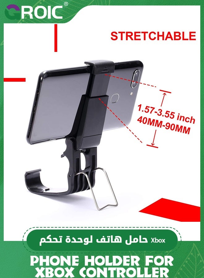 2 Pcs Foldable Phone Holder for Xbox Controller, Cellphone Clamps Compatible with Microsoft Xbox One S, Xbox One X, SteelSeries Nimbus & XL Bluetooth Wireless Controllers