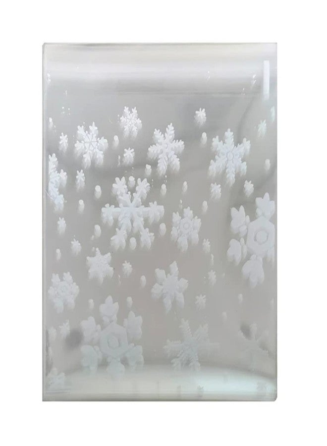 AKOAK 100 Count Resealable Clear Snowflake Bags Sweets Cookies Lollipops Cake Cellophane Bags Packaging Candy Cookie Plastic Bag Wedding Birthday Chrismas Party10cm x 10cm +3cm - Image 1