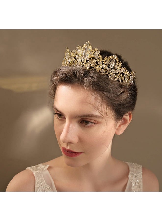 Exacoo Crystal Bridal Crowns Tiaras Prom Queen Crown Rhinestone Pageant Crowns Princess Crown for Women Girls - Image 2