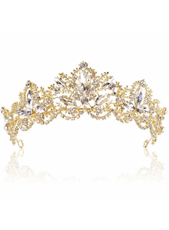 Exacoo Crystal Bridal Crowns Tiaras Prom Queen Crown Rhinestone Pageant Crowns Princess Crown for Women Girls - Image 1