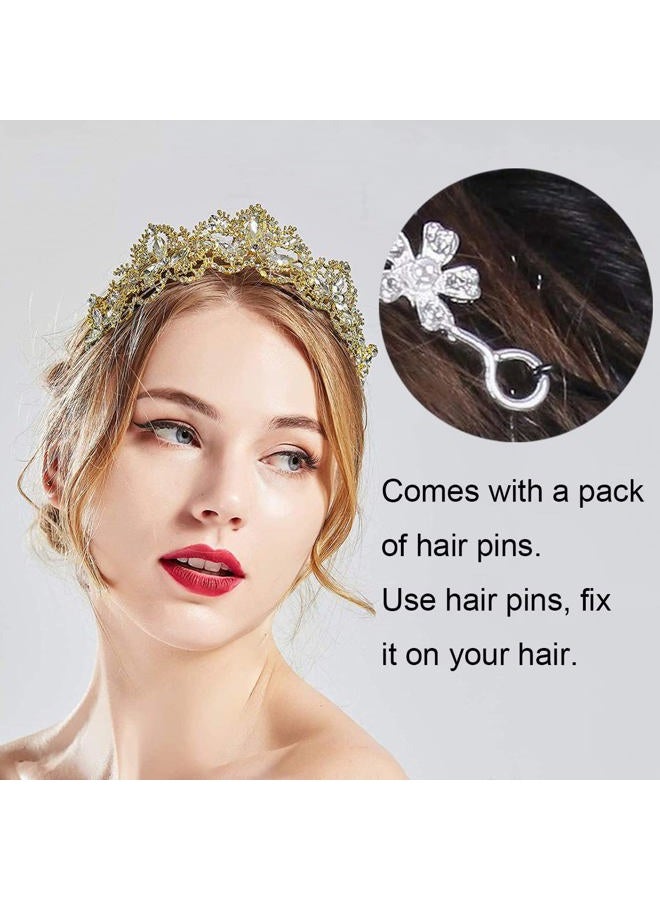 Exacoo Crystal Bridal Crowns Tiaras Prom Queen Crown Rhinestone Pageant Crowns Princess Crown for Women Girls - Image 3