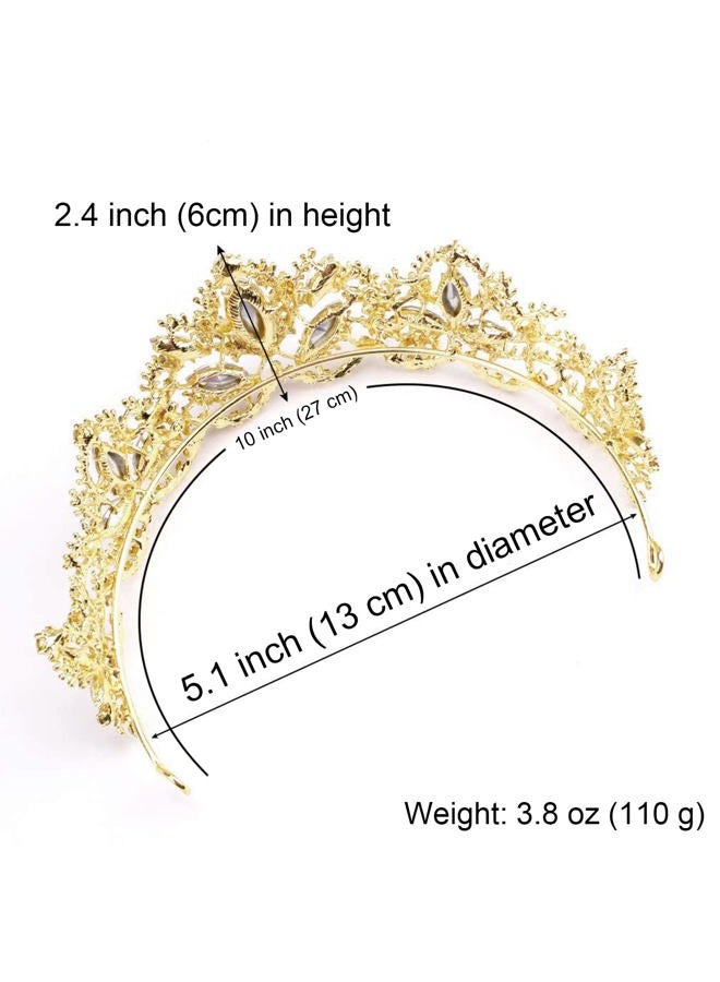 Exacoo Crystal Bridal Crowns Tiaras Prom Queen Crown Rhinestone Pageant Crowns Princess Crown for Women Girls - Image 5