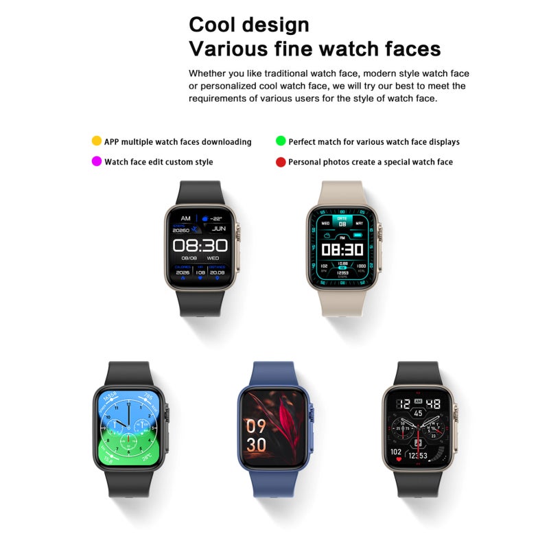 Smart Watch 1.96 Inch Retina Screen - IP67 Waterproof Fitness Tracker with 240x282 Resolution, All-Day Health Monitoring for Daily Life & Fitness Enthusiasts - Image 4