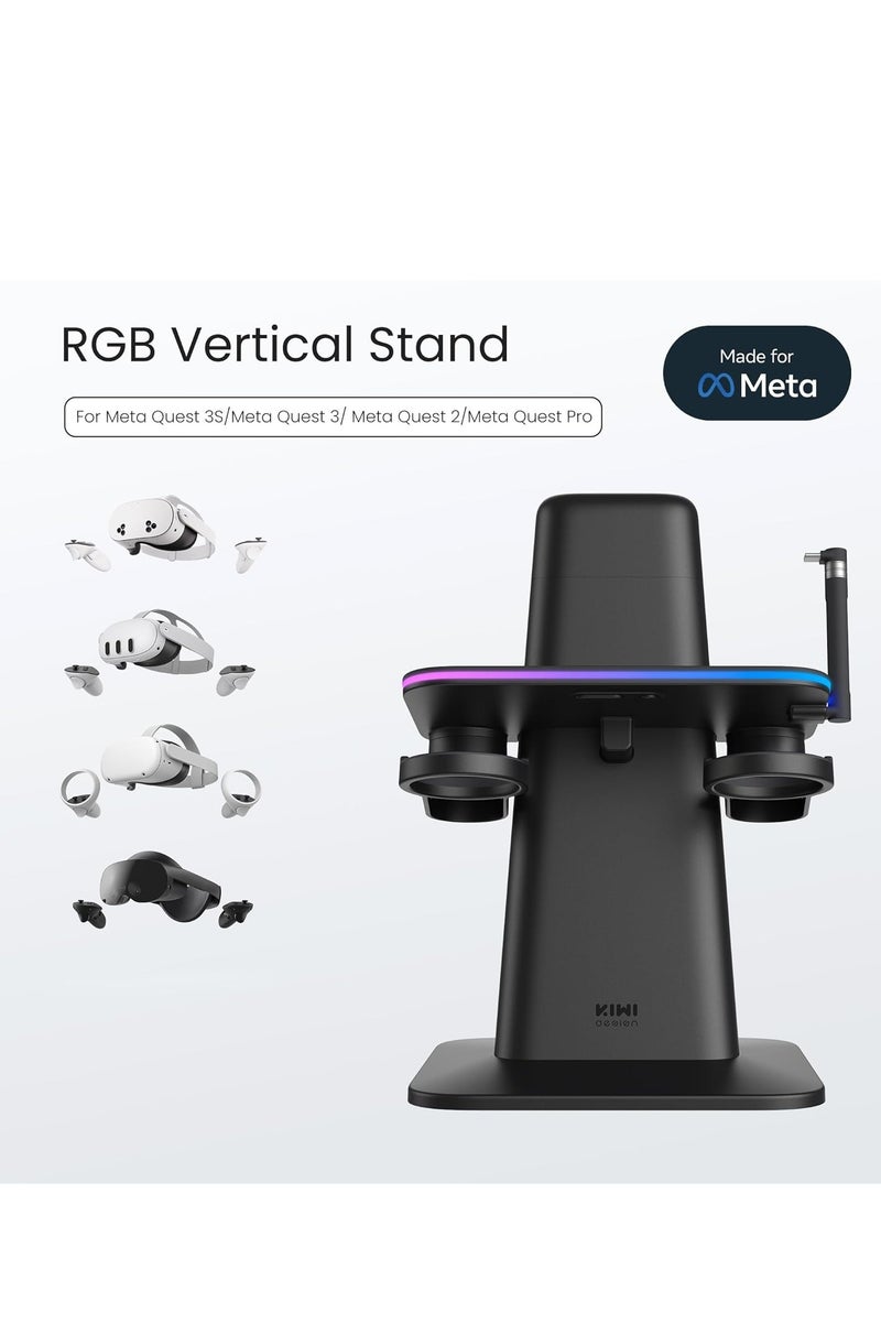 KIWI Design Charging Dock compatible with Meta Quest 3S/Quest 3/Quest 2/Quest Pro Vertical Charging Stand Accessories - Image 2