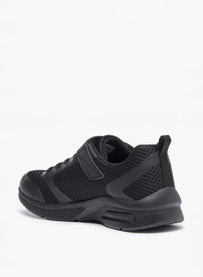 سكيتشرز Girls Panelled Sneakers With Hook And Loop Closure - Microspec Max