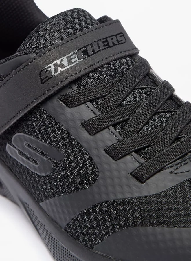 SKECHERS Girls Panelled Sneakers With Hook And Loop Closure - Microspec Max