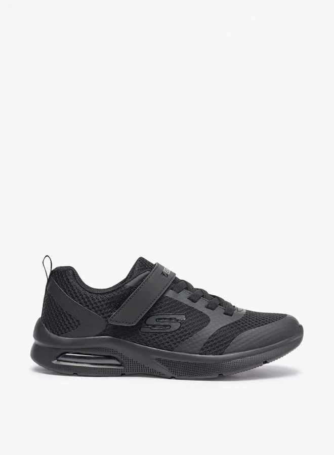 SKECHERS Girls Panelled Sneakers With Hook And Loop Closure - Microspec Max
