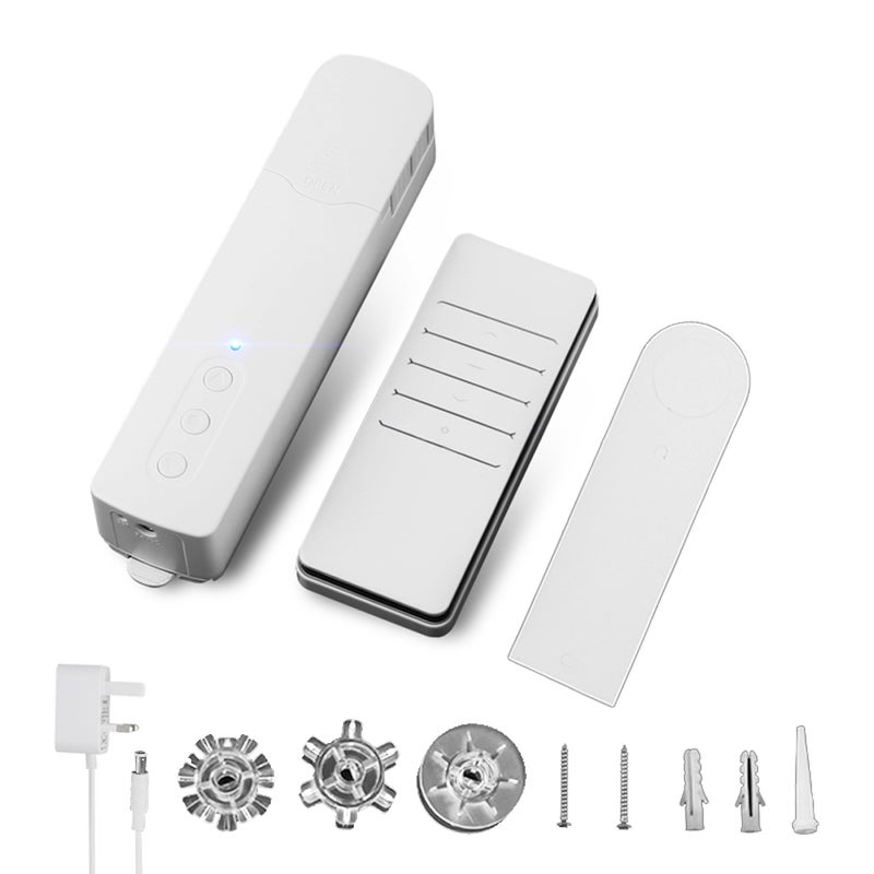 USB Power Supplys Pulling Rope Curtain Motor Intelligent Home Office Hotel Pull Bead Curtain Motor Multifunctional Curtain Motor with Remote Controller Adapter - Image 1