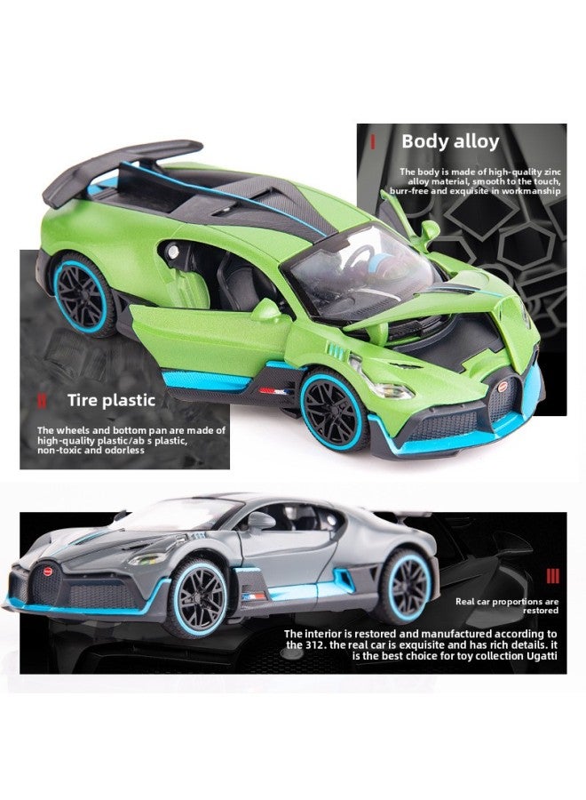[Boxed] Skyhawk Cloth **DIVO Sports Car Famous Car Alloy Sports Car Model Sound And Light Pull Back Toy 8968-Color:Blue - Image 5