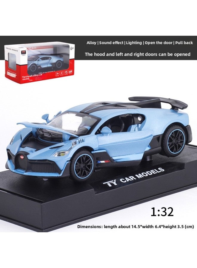[Boxed] Skyhawk Cloth **DIVO Sports Car Famous Car Alloy Sports Car Model Sound And Light Pull Back Toy 8968-Color:Blue - Image 1