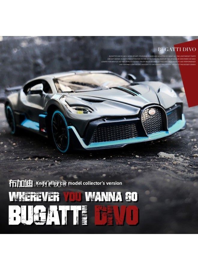 [Boxed] Skyhawk Cloth **DIVO Sports Car Famous Car Alloy Sports Car Model Sound And Light Pull Back Toy 8968-Color:Blue - Image 2