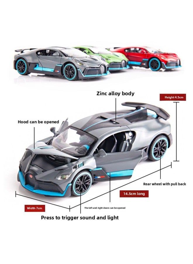 [Boxed] Skyhawk Cloth **DIVO Sports Car Famous Car Alloy Sports Car Model Sound And Light Pull Back Toy 8968-Color:Blue - Image 3